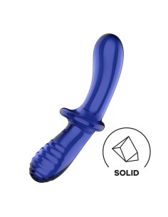 Satisfyer Estimulador de Cristal Double Crystal Hot and Cold Azul