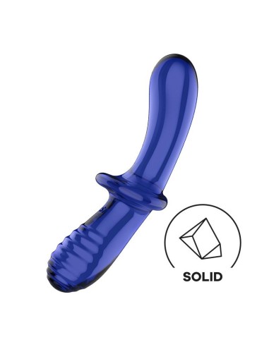 Satisfyer Estimulador de Cristal Double Crystal Hot and Cold Azul
