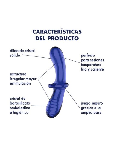 Satisfyer Estimulador de Cristal Double Crystal Hot and Cold Azul
