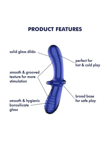 Satisfyer Estimulador de Cristal Double Crystal Hot and Cold Azul