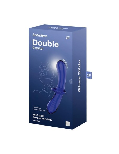 Satisfyer Estimulador de Cristal Double Crystal Hot and Cold Azul