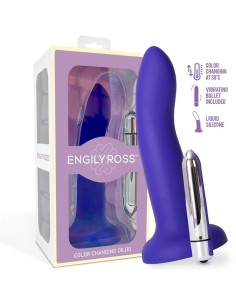 Dildo que Cambia de Color Púrpura a Rosa Talla S Silicona Líquida 14 cm
