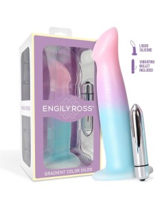 Dildo con Vibración Silicona Líquida Color Degradado y Ventosa 17 cm