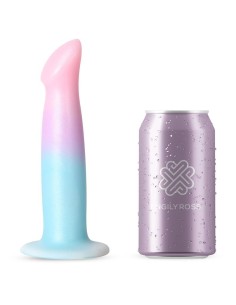Dildo con Vibración Silicona Líquida Color Degradado y Ventosa 17 cm 2