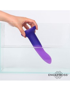 Dildo que Cambia de Color Azul a Púrpura con Vibración Talla M Silicona Líquida 17 cm 2