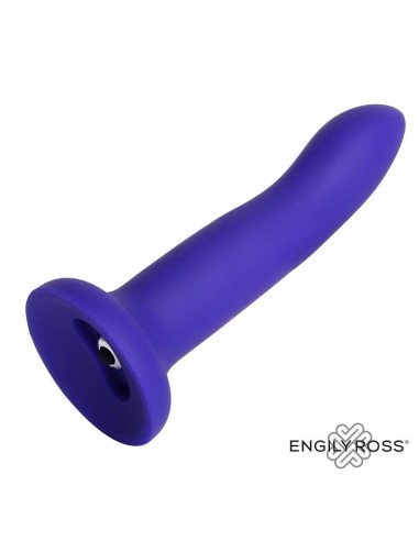 Dildo que Cambia de Color Azul a Púrpura con Vibración Talla M Silicona Líquida 17 cm