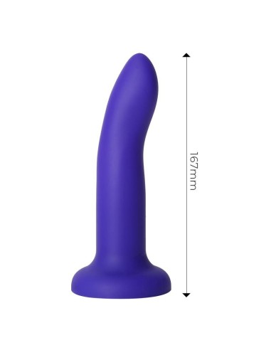 Dildo que Cambia de Color Azul a Púrpura con Vibración Talla M Silicona Líquida 17 cm