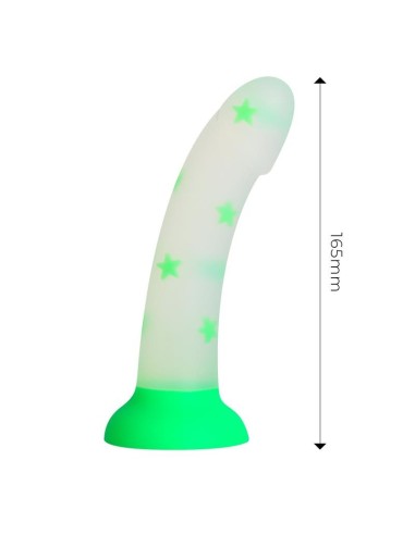 Dildo que Brilla en la Oscuridad Confetti Star Silicona Líquida 17 cm