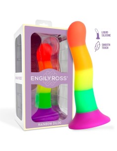 Dildo Silicona Líquida Color Arcoiris 18 cm