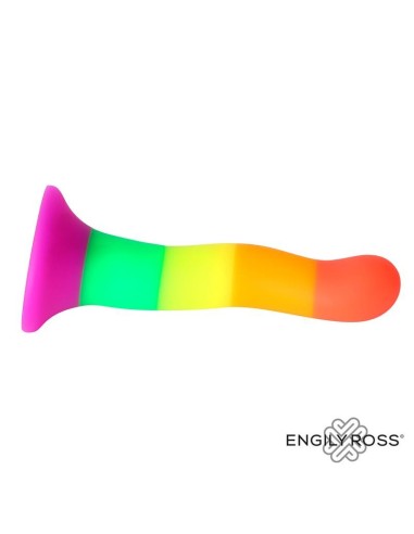 Dildo Silicona Líquida Color Arcoiris 18 cm