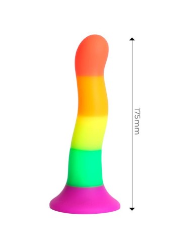 Dildo Silicona Líquida Color Arcoiris 18 cm