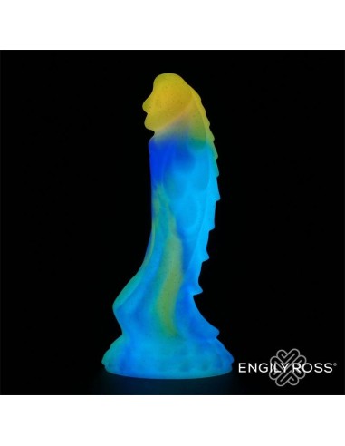 Dildo Dragón Brilla en la Oscuridad Silicona Líquida 18 cm
