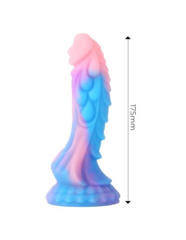 Dildo Dragón Brilla en la Oscuridad Silicona Líquida 18 cm
