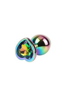 Rainbow Heart Plug Anal multicolor con Joya Talla M 2
