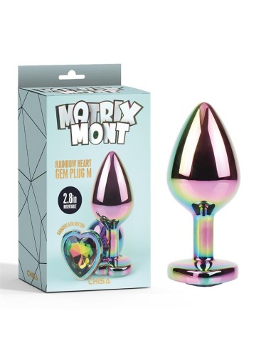 Rainbow Heart Plug Anal multicolor con Joya Talla M