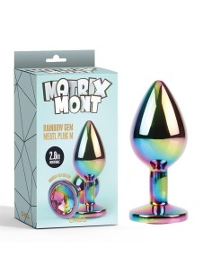 Rainbow Gem Plug Anal Multicolor con Joya Talla M
