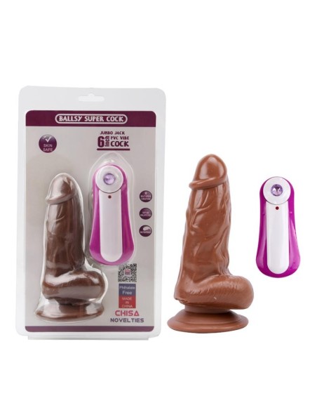 Dildo Jumbo Jack 6 con Vibración marrón