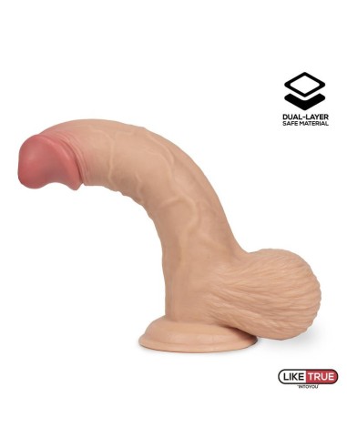 Fentok Dildo Realista Testículos Completos Dual Layer Retractil 7.5