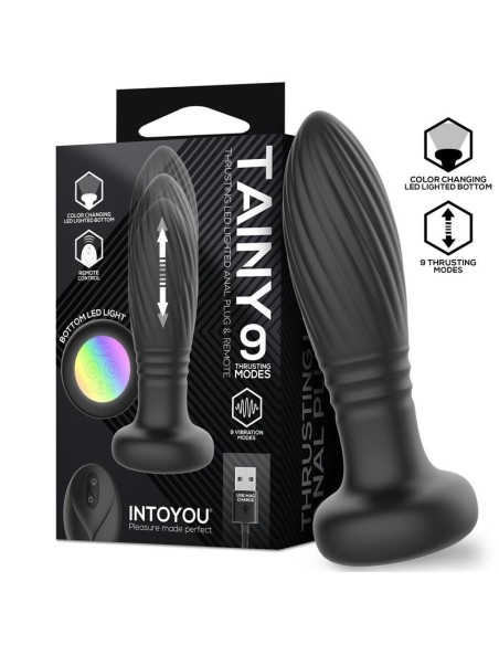 Tiany Plug Anal con Thrusting y Luces Led con Control Remoto