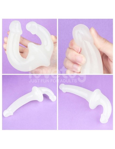 Dildo doble Lumino Play Luz Azul 10.5