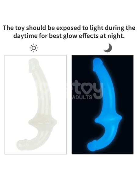 Dildo doble Lumino Play Luz Azul 10.5