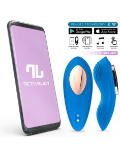 Silicone Vibrador de Braguita con APP Silicona Silicona Doble Capa Azul