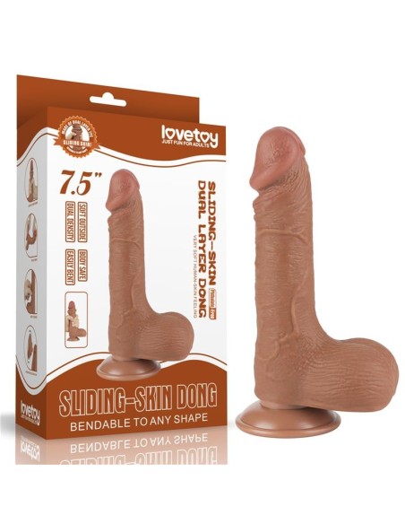 Dildo Sliding Skin 7.5 Marrón