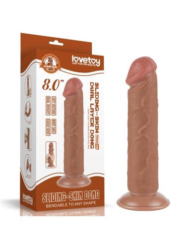 Dildo Sliding Skin 8 Marrón