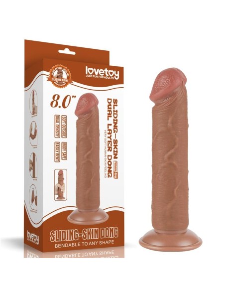 Dildo Sliding Skin 8 Marrón