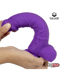 Dildo Realista Silicona Líquida Dual Layer 8 Púrpura 2
