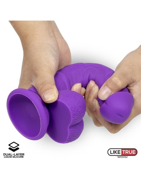 Dildo Realista Silicona Líquida Dual Layer 8 Púrpura
