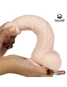 Dildo Realista Silicona Líquida Dual Layer 8.25 Blanco 2