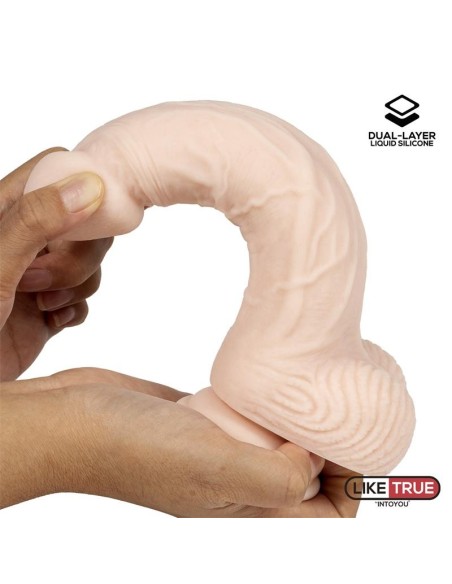 Dildo Realista Silicona Líquida Dual Layer 8.25 Blanco