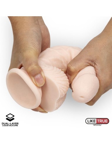 Dildo Realista Silicona Líquida Dual Layer 8.25 Blanco