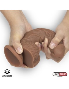 Dildo Realista Silicona Líquida Dual Layer 8.25 Bronceado 2