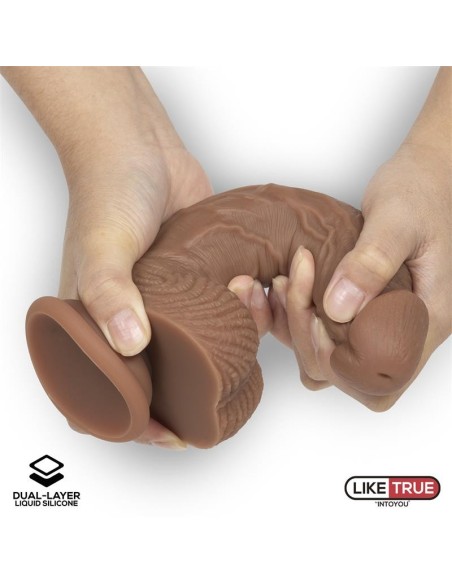 Dildo Realista Silicona Líquida Dual Layer 8.25 Bronceado