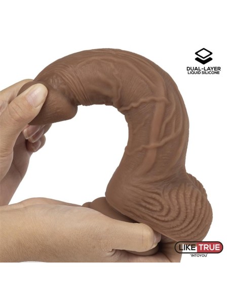 Dildo Realista Silicona Líquida Dual Layer 8.25 Bronceado