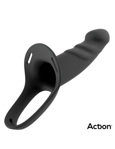 Arnés Strap-On con Dildo Hueco Silicona Premium Talla S Negro