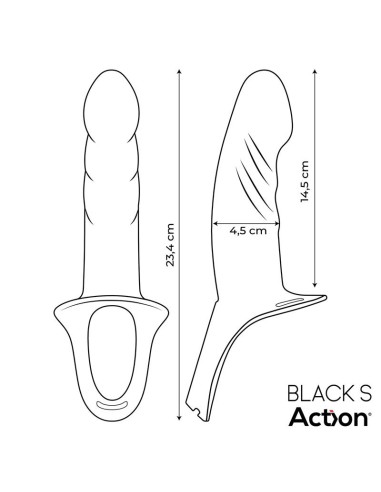 Arnés Strap-On con Dildo Hueco Silicona Premium Talla S Negro