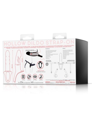 Arnés Strap-On con Dildo Hueco Silicona Premium Talla S Negro