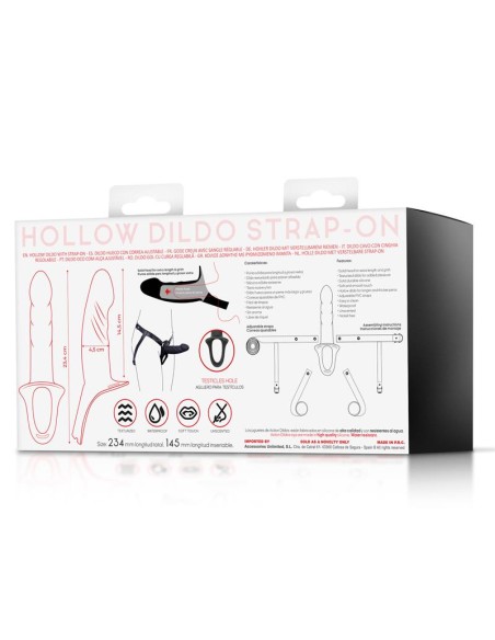 Arnés Strap-On con Dildo Hueco Silicona Premium Talla S Negro