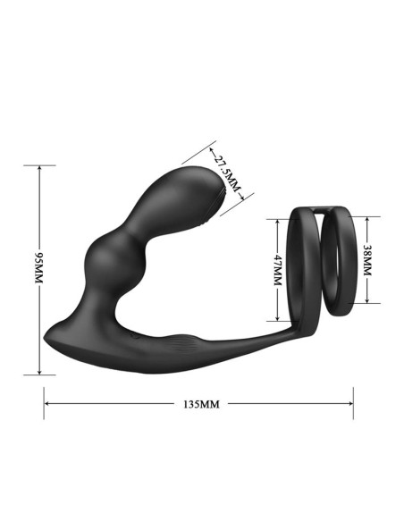 Marshall Plug Anal con Vibración y Anillo para el Pene y Testículos