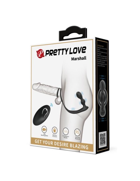 Marshall Plug Anal con Vibración y Anillo para el Pene y Testículos