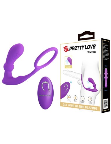 Warren Plug Anal y Anillo para el Pene con Vibración y Pulsación a Control Remoto