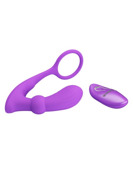Warren Plug Anal y Anillo para el Pene con Vibración y Pulsación a Control Remoto