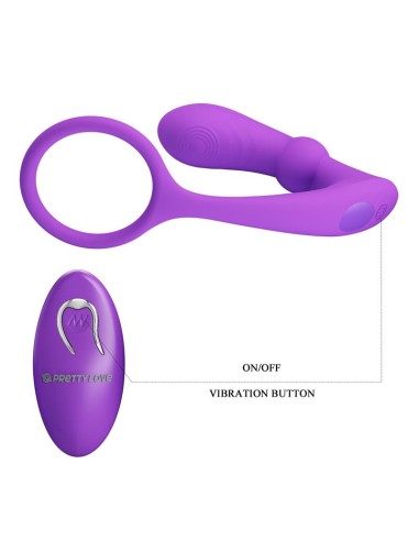 Warren Plug Anal y Anillo para el Pene con Vibración y Pulsación a Control Remoto