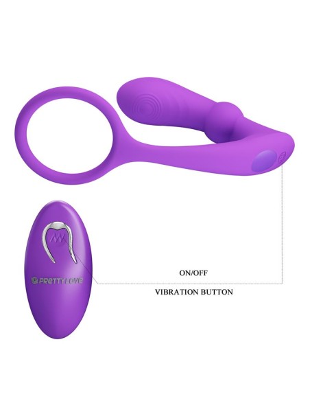 Warren Plug Anal y Anillo para el Pene con Vibración y Pulsación a Control Remoto