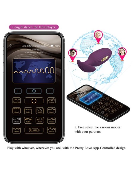 Jefferson Plug Anal con Vibración y Electroshock con APP