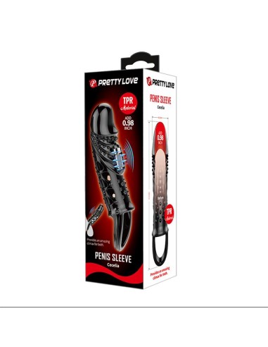 Funda para el Pene con vibracón Negro