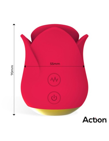 Meryl Estimulador Vibrador de Rosa con Lengua 2 Motores